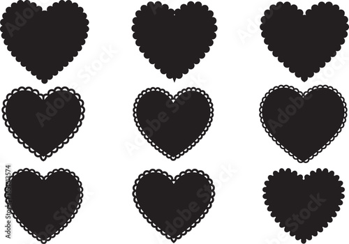 Scalloped Heart SVG, Label