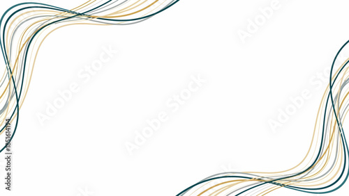 Abstract Wavy Lines on White Background.