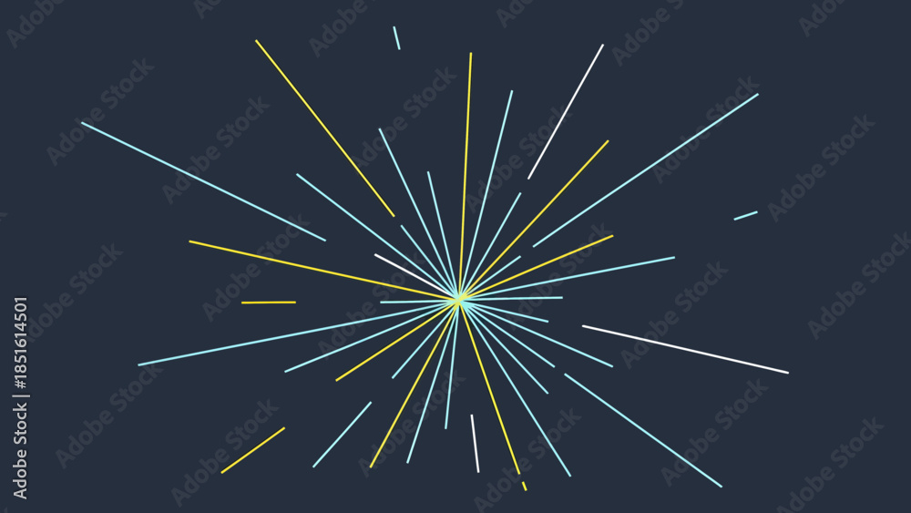 Fototapeta premium Bright Light Exploding with Colorful Rays.