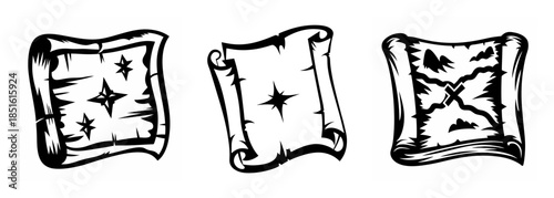 Vintage treasure maps with compass rose design nautical adventure collection