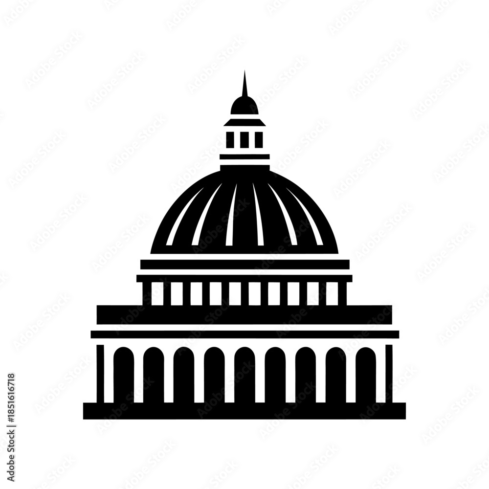 Fototapeta premium Cathedral Dome Architecture Icon Simple Design.