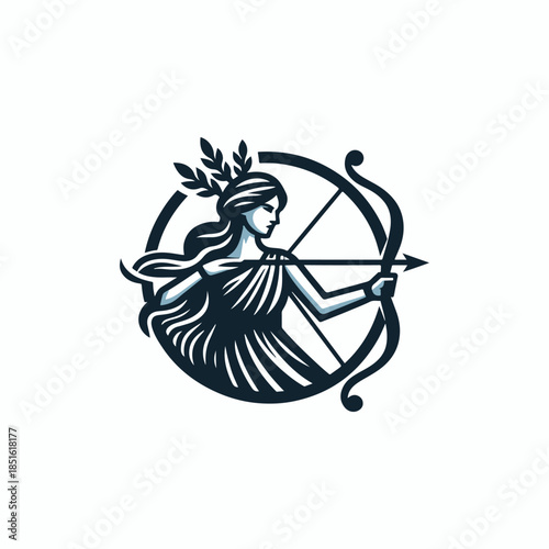 Artemis Archer Olympian Goddess Logo