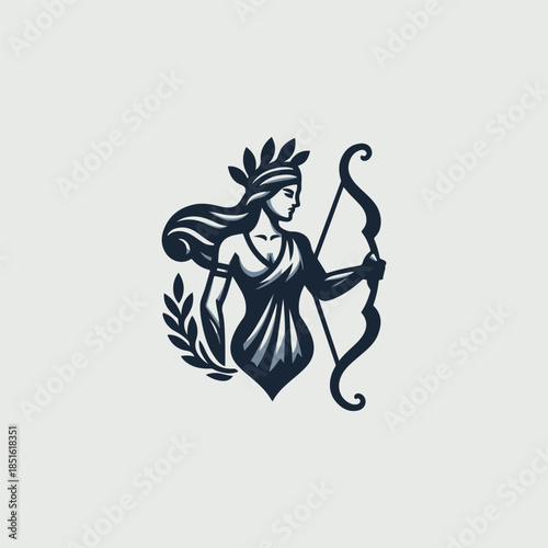 Artemis Archer Olympian Goddess Logo