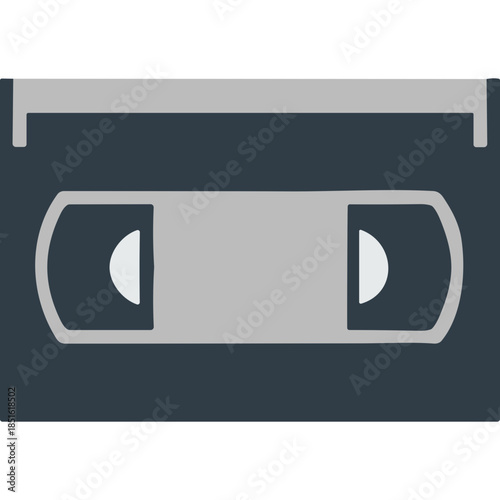 Retro VHS Tape Icon - Vintage Video Cassette Symbol