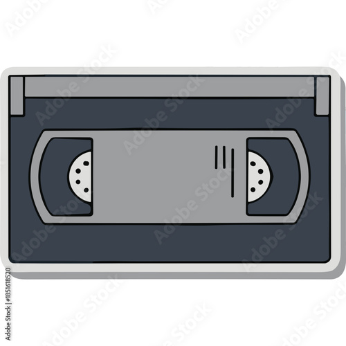 Retro VHS Tape Illustration: Vintage Video Cassette Icon