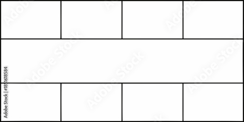 A grid of rectangular white panels arranged in rows and columns