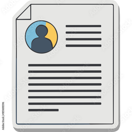 Resume Icon: Profile and Textual Content