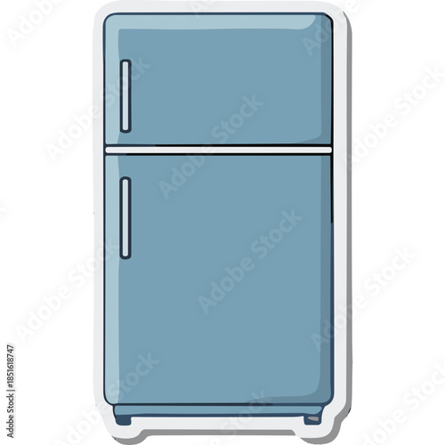 Retro Blue Two-Door Refrigerator Icon