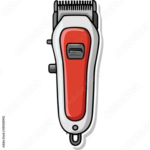Retro Red and White Hair Clipper Icon