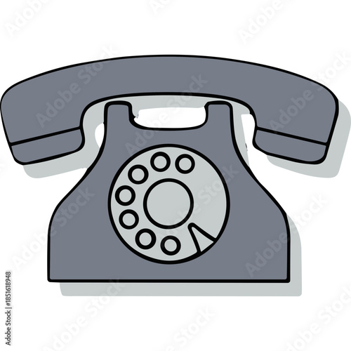 Retro Rotary Dial Telephone Icon