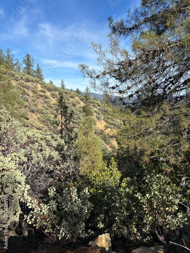 Mountain Ridge under Bright Blue Sky
