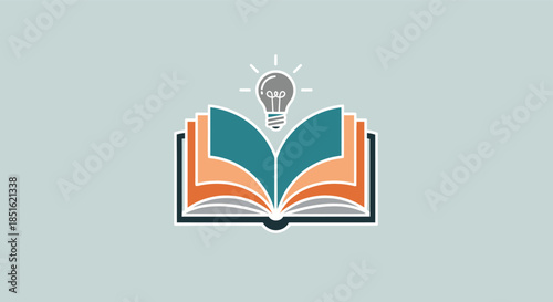 Open book and lightbulb