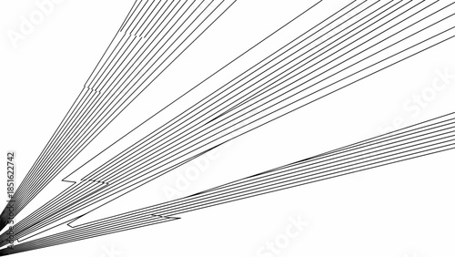 Gray Metallic Ribbons or Strips Unfurling.