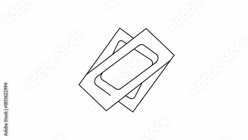 Simple Line Drawing of SIM Cards.