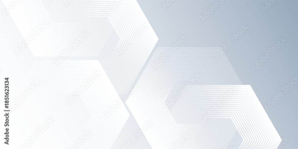 Fototapeta premium White art abstract background with dynamic wavy hexagon texture modern abstract