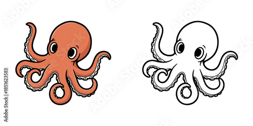 シンプルなタコのアイコンイラスト