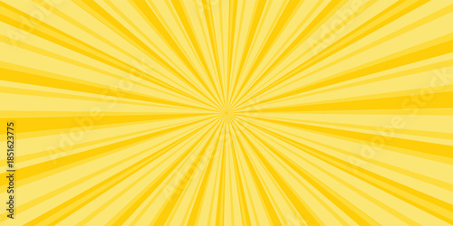yellow abstract background with light of sunburst. yellow starburst with halftone. sun ray retro background with flash.eps.10.