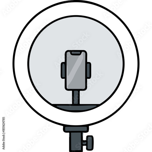 Ring Light with Phone Holder Icon