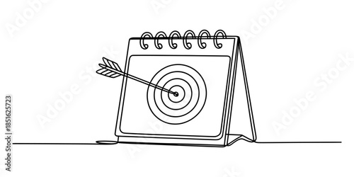 black line art calendar with target clip art preview
