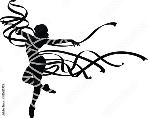 Ballet dancer with ribbons