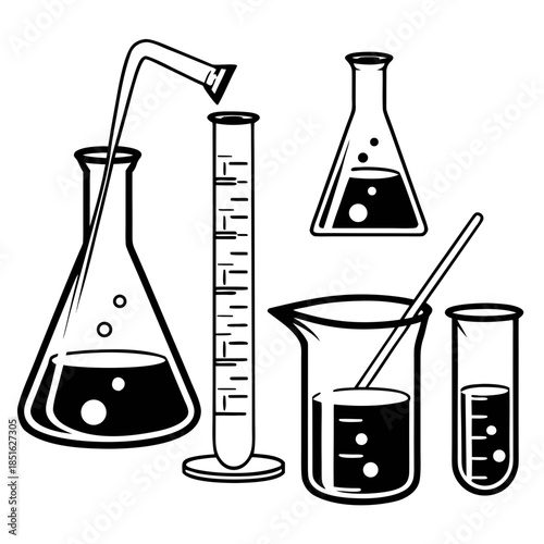 Laboratory glassware illustration