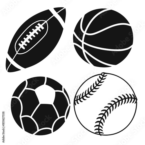 Sports equipment silhouettes