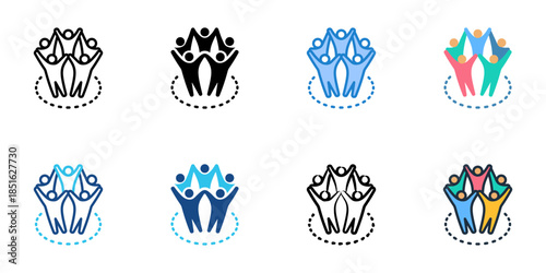 Community icons set multiple style collection.
