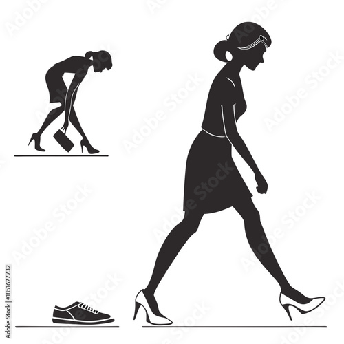 Silhouette of a woman in high heels