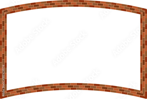 Rectangle shape brick brickwork brown border picture frame vintage retro antique handcraft framework architecture decorative element isolated background 
