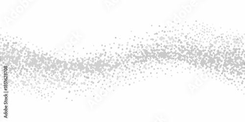 A horizontal band of scattered gray dots on a clean white background