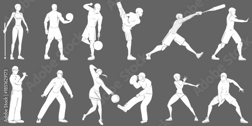 Baseball player action sequence a visual guide to pitching and hitting forms