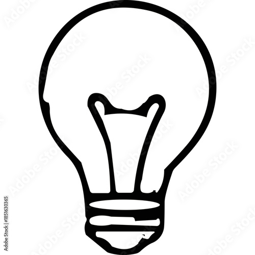 Simple Black and White Light Bulb Icon