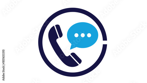 Simple icon representing phone call support and instant message communication