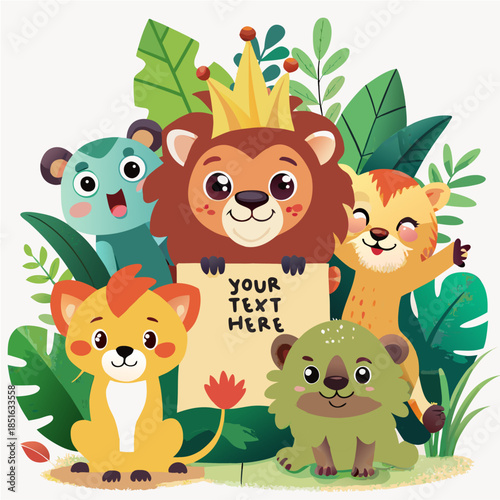 cartoon character with blank board