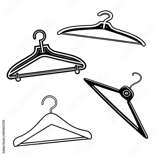 Various types of clothes hangers