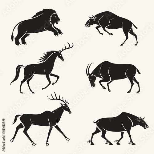 Collection of animal silhouettes