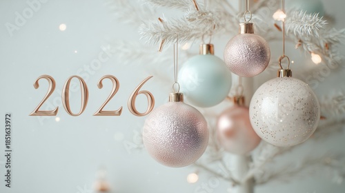 2026 card, new year, christmas decoration 