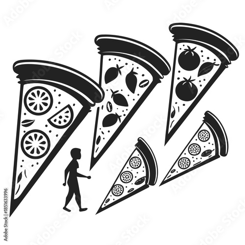 Four slices of pizza