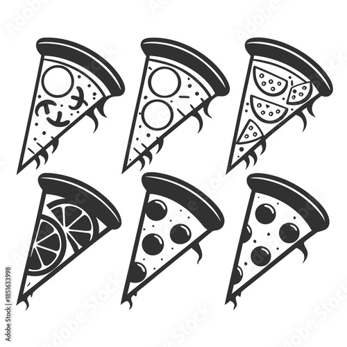 Six slices of pizza
