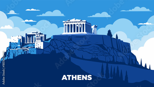 Iconic Acropolis in Athens, Greece - A Symbol of Ancient Civilization and Architectural Marvel