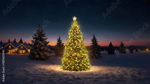 christmas tree at night