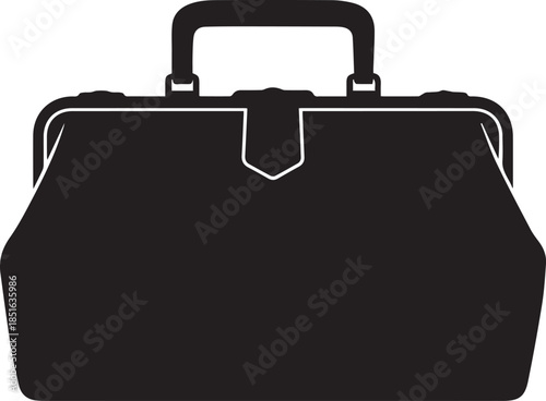 Doctor bag design in black as medicine healthcare and medical accessories