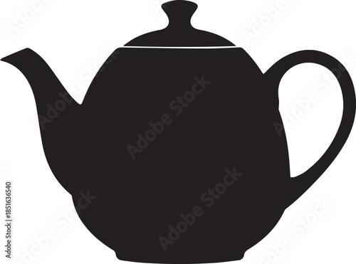 Teapot tea vector icon for kitchenware and tea serving ceramic design