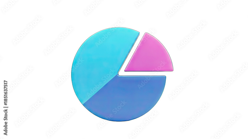 Obraz premium Colorful 3D Pie Chart on White Background