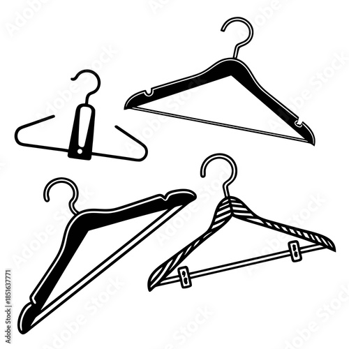 Collection of clothes hangers