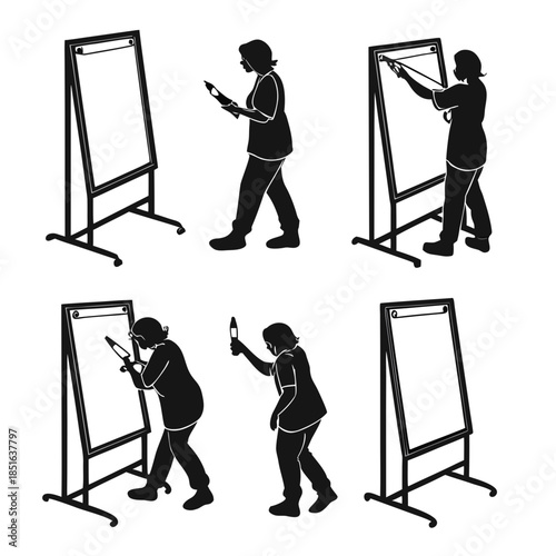 Person setting up signboard