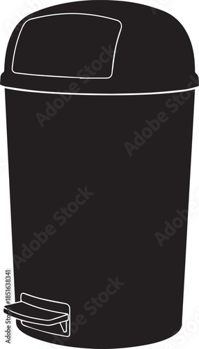 Illustration of step trash bin for waste recycling and hygiene design use