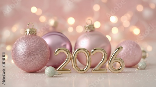 2026 new year card, new year decoration