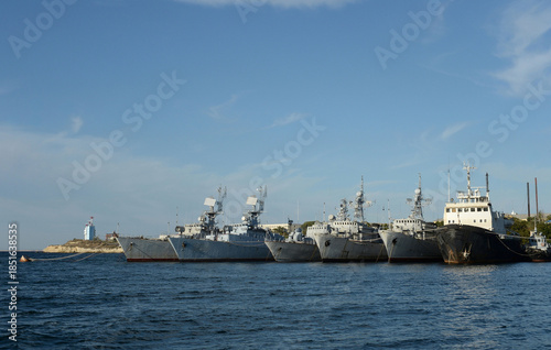 Sea vessels in the Streletskaya Bay of Sevastopol