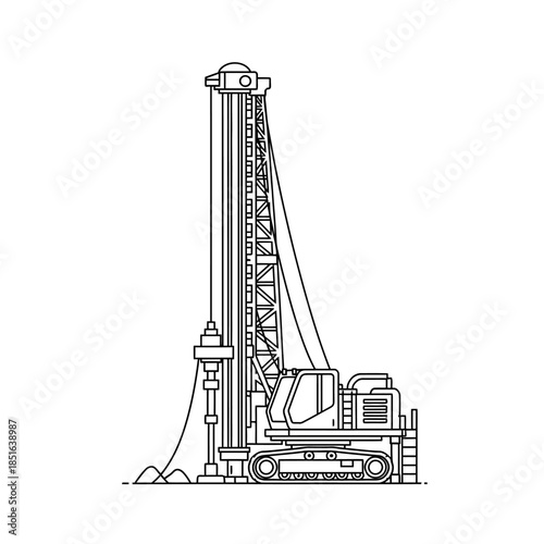 Heavy Duty Drilling Rig Machine for Construction and Mining Operations.